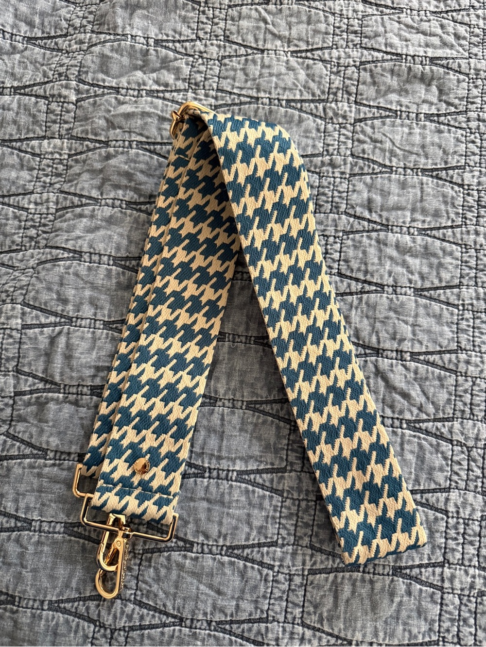 Pom Pom London Nordic Blue Houndstooth Strap